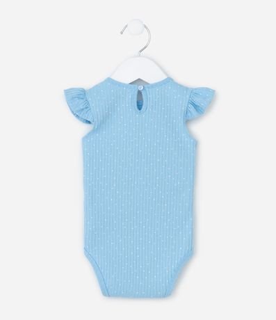 Body Infantil con Bordado de Estrella Estampa de Lunares y Canelado - Talle 0 a 18 Meses 3