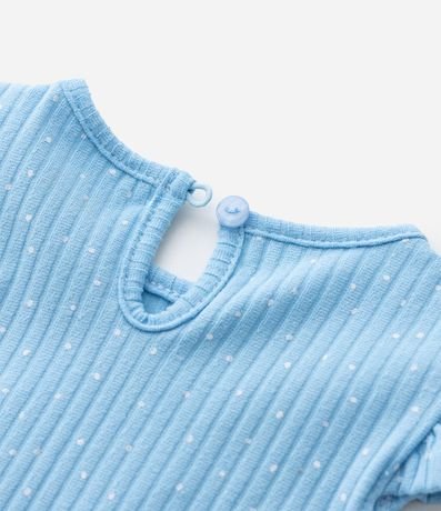 Body Infantil con Bordado de Estrella Estampa de Lunares y Canelado - Talle 0 a 18 Meses 5