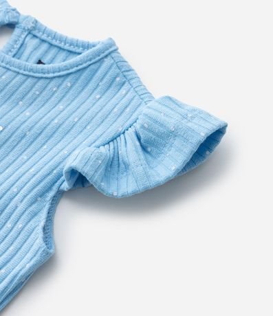 Body Infantil con Bordado de Estrella Estampa de Lunares y Canelado - Talle 0 a 18 Meses 6