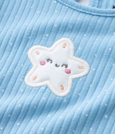 Body Infantil con Bordado de Estrella Estampa de Lunares y Canelado - Talle 0 a 18 Meses 8