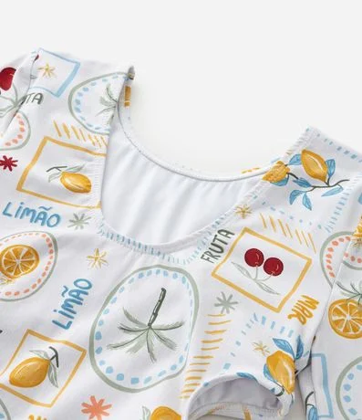 Malla Infantil con Estampa Tropical y Recorte cutout - Talle 7 a 16 años 4