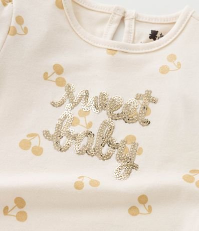 Conjunto Infantil con Estampa de Cerezas Sweet Baby Lentejuelas - Talle 0 a 18 Meses 12