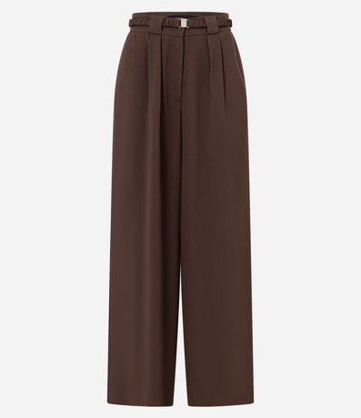 Pantalón Pantalona en Crepé con Cinturón Elástico 4