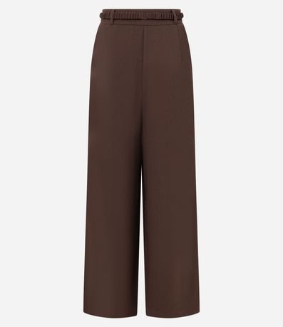 Pantalón Pantalona en Crepé con Cinturón Elástico 5