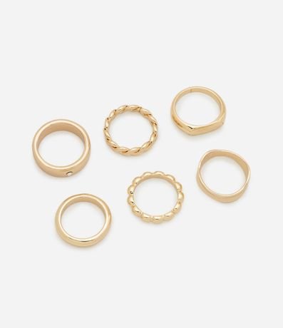 Kit 06 Anillos de Metal Diversos
