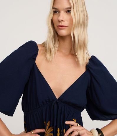 Vestido Evasê corto en Viscosa con Estampado Follaje 3