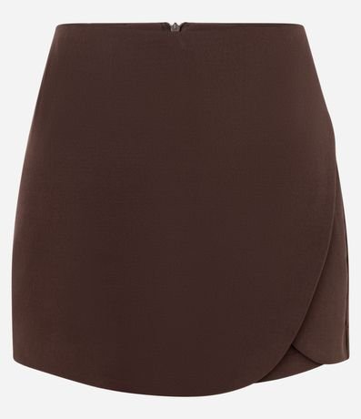 Short Pollera Corto en Sastrería con Traspase Redondeado