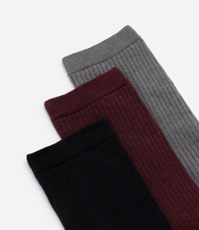 Kit 03 Media Caña Larga en Algodón Canelado Lupo 4