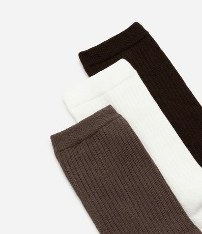 Kit 03 Media Caña Larga en Algodón Canelado Lupo 4