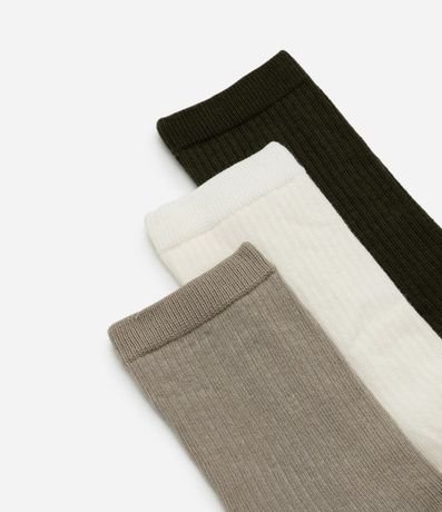 Kit 03 Media Caña Larga en Algodón Canelado Lupo 4