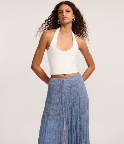 Pollera Evasê New Midi en Encaje con Forro 2
