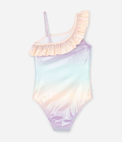 Malla Infantil con Estampa Holográfica y Volados  - Talle 5 a 12 años 2