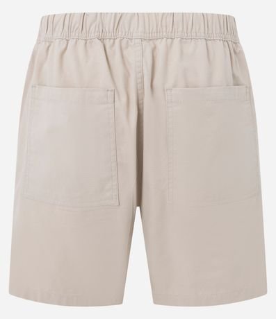 Bermuda Shorts en Sarga con Cintura Elástica y Recortes 6