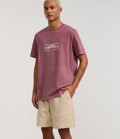 Bermuda Shorts en Sarga con Cintura Elástica y Recortes 4