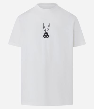 Remera Comfort en Algodón con Estampa de Esqueleto Bugs Bunny 6
