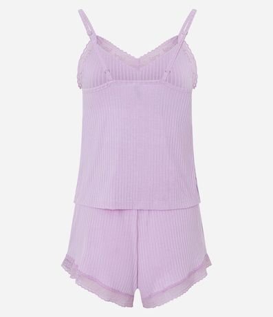 Pijama Short Doll en Rib con Encaje Lov 7