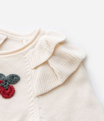 Cardigan Infantil en Algodón con Cereza Bordado - Talle 0 A 18 meses 6