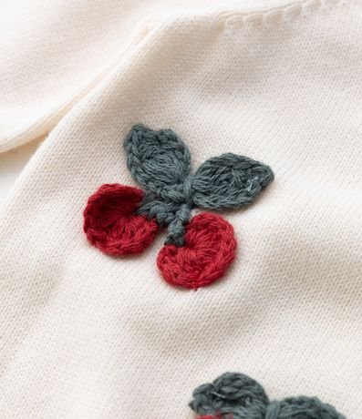 Cardigan Infantil en Algodón con Cereza Bordado - Talle 0 A 18 meses 7