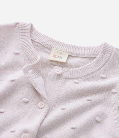 Cardigan Infantil en Efecto Punto con Volado Texturizado – Talle RN a 18 Meses 3