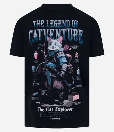 Remera Regular en Algodón con Estampa Lettering The Legend Of Catventure 7