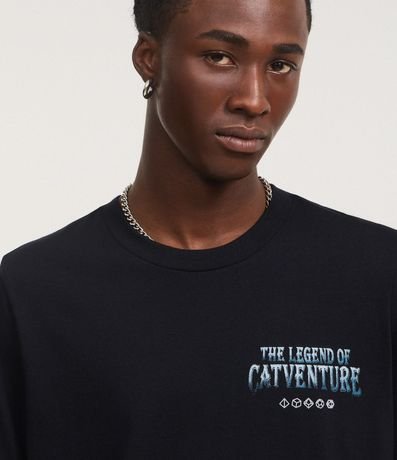 Remera Regular en Algodón con Estampa Lettering The Legend Of Catventure 5