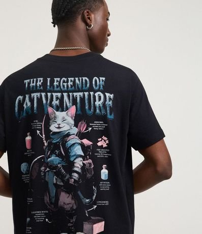 Remera Regular en Algodón con Estampa Lettering The Legend Of Catventure 5