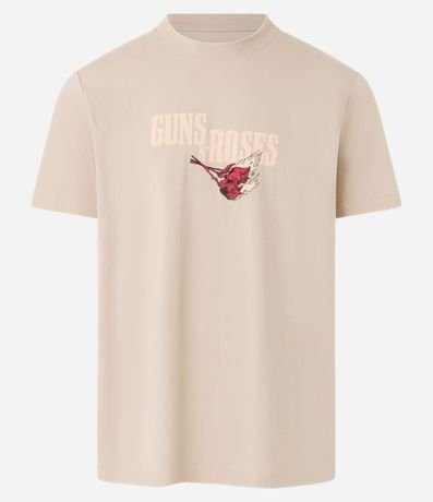 Remera Comfort en Algodón con Estampa de Águila con Flores Guns N' Roses 7