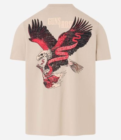 Remera Comfort en Algodón con Estampa de Águila con Flores Guns N' Roses 8