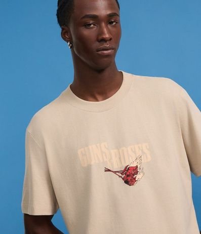Remera Comfort en Algodón con Estampa de Águila con Flores Guns N' Roses 4