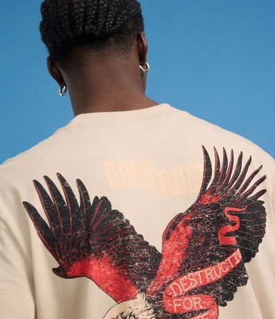 Remera Comfort en Algodón con Estampa de Águila con Flores Guns N' Roses 5