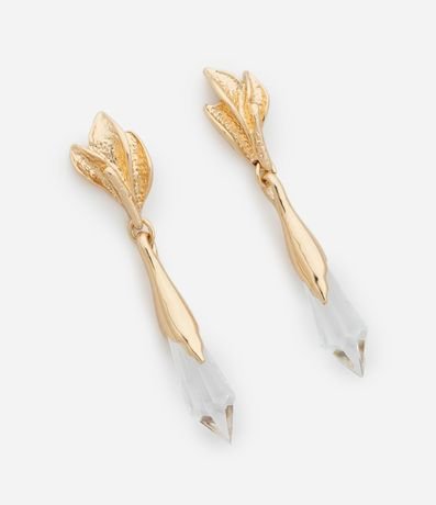 Caravana Mediana con Colgante de Cristal y Base con Detalles en Hoja