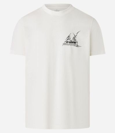 Remera Comfort en Algodón con Estampa Tribal y Lettering Pure Chaos 9