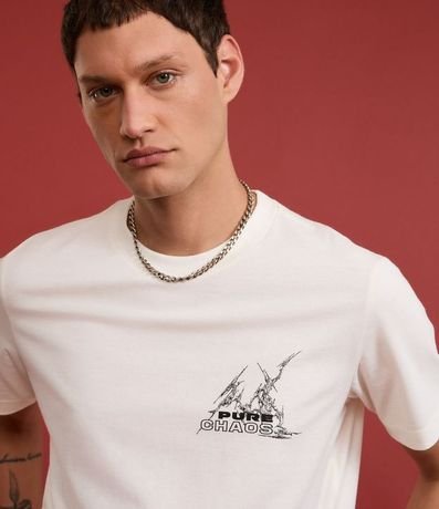 Remera Comfort en Algodón con Estampa Tribal y Lettering Pure Chaos 7