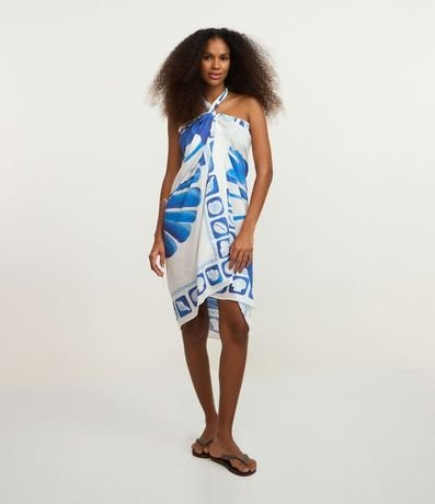 Canga en Viscosa con Estampa de Caracolas