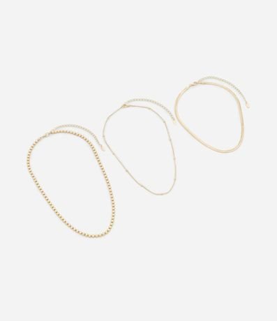 Conjunto con 03 Collares en Metal en Formatos Diversos 2