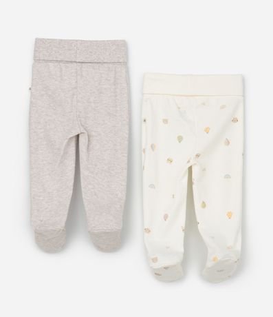 Kit 02 Pantalones Infantil en Suedine con Pies – Talle RN a 12 Meses 2