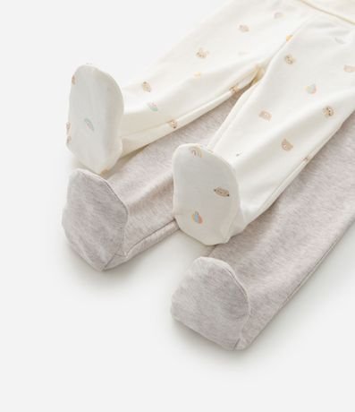 Kit 02 Pantalones Infantil en Suedine con Pies – Talle RN a 12 Meses 5