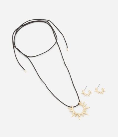 Conjunto de Collar con Hilo Encerado y Colgante con Caravana Aro 2