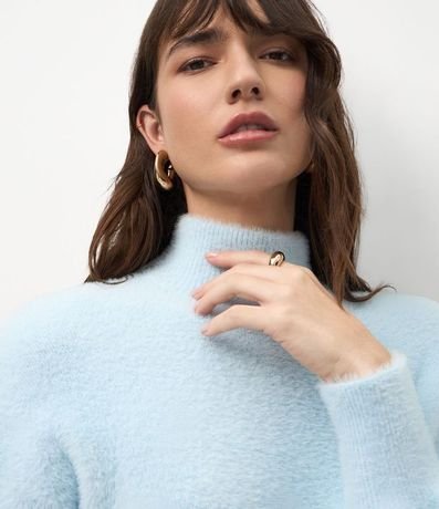 Suéter en Poliamida Afelpada con Cuello Alto 4