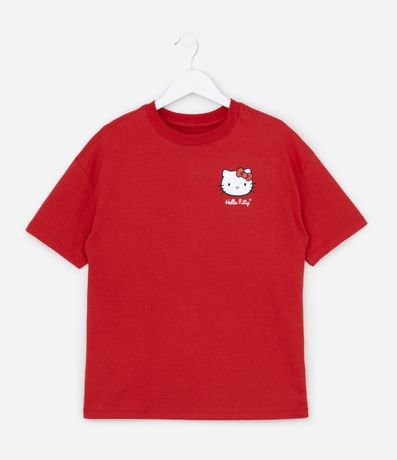 Remera Infantil Oversized con Estampa de Hello Kitty - Talle 7 a 14 años
