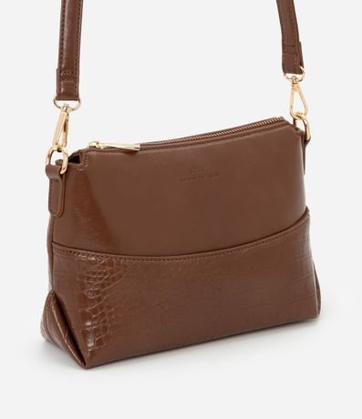 Cartera Transversal Mediana con Textura Crocco