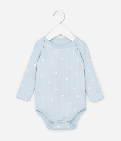 Body Infantil Canelado con Mini Ícones del Cielo – Talle RN a 18 Meses