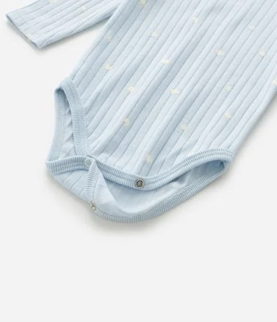 Body Infantil Canelado con Mini Ícones del Cielo – Talle RN a 18 Meses 5