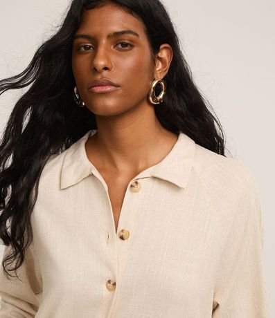 Vestido Reto Chemise en Viscolino con Manga 7/8 3