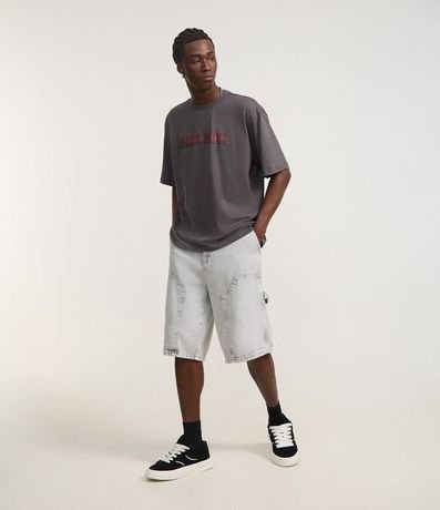 Bermuda Baggy en Jeans con Bolsillo Carpenter