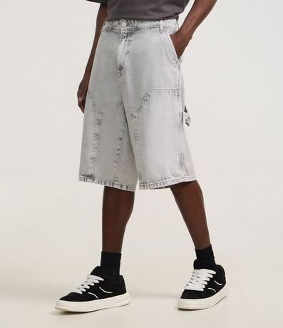 Bermuda Baggy en Jeans con Bolsillo Carpenter 2