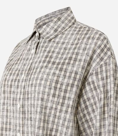 Camisa Slim de Cuadros Lavado en Tricolina 5