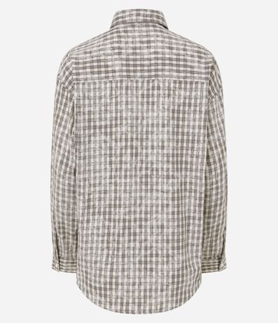 Camisa Slim de Cuadros Lavado en Tricolina 6