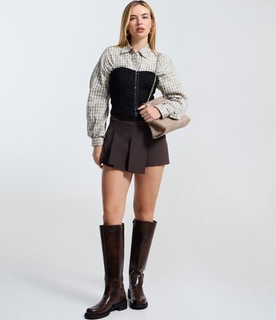Camisa Slim de Cuadros Lavado en Tricolina 2