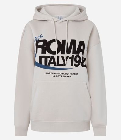 Buzo Algodón con Felpa Oversized y Estampado College 5